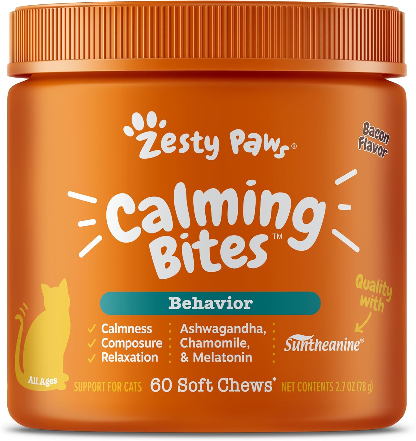 Calming Bites For Cat - Bacon Flavor  - 60 Soft Chews