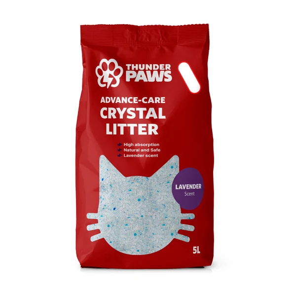 Thunder Paws Advance Care Non-Clumping Crystal Cat Litter -  Lavender 5L