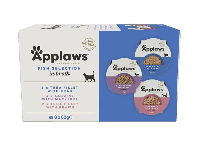 Applaws Fish Selection in Broth Adult Wet Cat Food 8 x 60g Pot