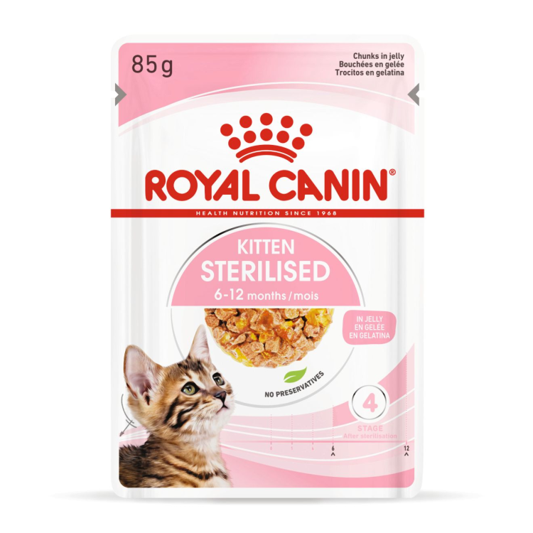 Feline Health Nutrition Kitten Sterilised Jelly (Wet Food - Pouches) 12 x 85 g