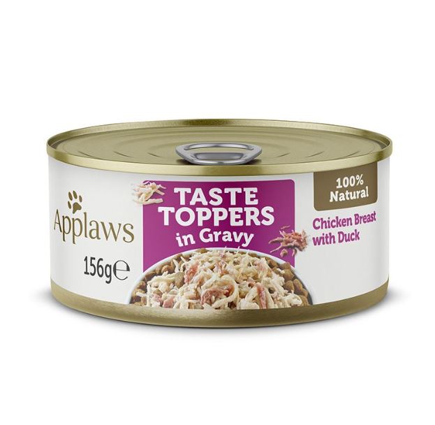 Applaws Taste Toppers in Gravy Chicken with Duck Wet Dog Food 156g Tin